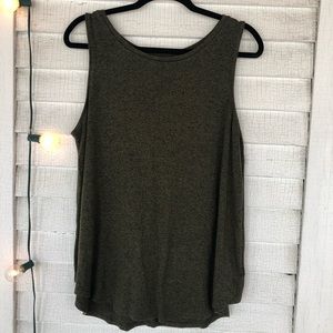 💸Old Navy Marled Olive Rayon Knit Swing Tank